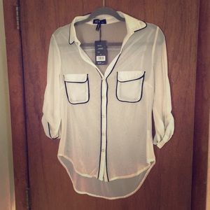 ICY button down, quarter length sleeve